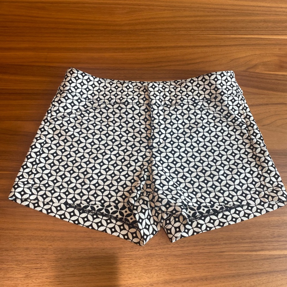 Patterned Black and White Women's Shorts
